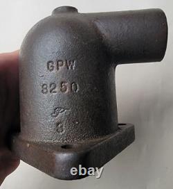 F Marked Early Thermostat Housing WWII Ford GPA & GPW Jeep PT# GPW-8250 WO-A1192