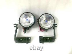 Fit For Willys Jeep MB Ford GPW Headlight Light with Bracket Pair Left & Right