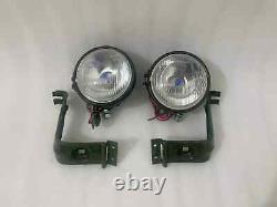 Fit For Willys Jeep MB Ford GPW Headlight Light with Bracket Pair Left & Right