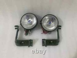 Fit For Willys Jeep MB Ford GPW Headlight Light with Bracket Pair Left & Right