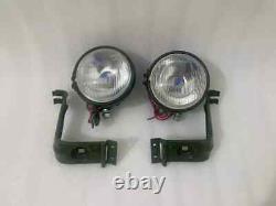 Fit For Willys Jeep MB Ford GPW Headlight Light with Bracket Pair Left & Right