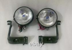 Fit For Willys Jeep MB Ford GPW Headlight Light with Bracket Pair Left & Right