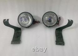 Fit For Willys Jeep MB Ford GPW Headlight Light with Bracket Pair Left & Right