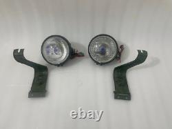 Fit For Willys Jeep MB Ford GPW Headlight Light with Bracket Pair Left & Right