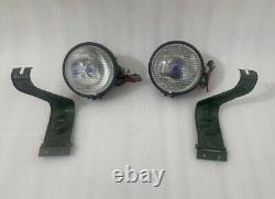 Fit For Willys Jeep MB Ford GPW Headlight Light with Bracket Pair Left & Right