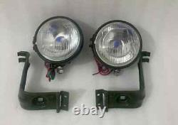 Fit For Willys Jeep MB Ford GPW Headlight Light with Bracket Pair Left & Right