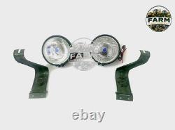 Fits For Willys Jeeps MB Ford Gpw Headlight Light + Bracket Pair Left & Right