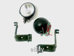 Fits For Willys Jeeps MB Ford Gpw Headlight Light + Bracket Pair Left & Right