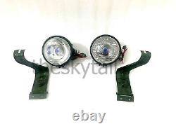 Fits For Willys Jeeps MB Ford Gpw Headlight Light + Bracket Pair Left & Right