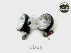Fits For Willys Jeeps MB Ford Gpw Headlight Light + Bracket Pair Left & Right