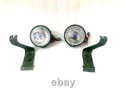 Fits For Willys Jeeps MB Ford Gpw Headlight Light + Bracket Pair Left & Right