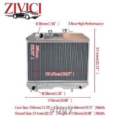 For 1941-1952 Jeep Willys CJ2 CJ-2A CJ3 M38/ Ford GPW 3 Row Aluminum Radiator