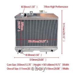 For 1941-1952 Jeep Willys CJ2 CJ-2A CJ3 M38/ Ford GPW 3 Row Aluminum Radiator
