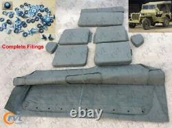 For Jeep Willys Ford MB GPW Canvas Top and Cushion Set G-503+Free Back Pouch