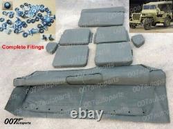 For Jeep Willys Ford MB GPW Canvas Top and Cushion Set G-503- In Black