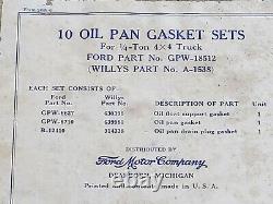 Ford Willys Jeep NOS Ford GPW 18512 Float, Drain Plug, 10 Gasket Sets Sealed