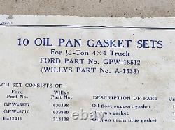 Ford Willys Jeep NOS Ford GPW 18512 Float, Drain Plug, 10 Gasket Sets Sealed