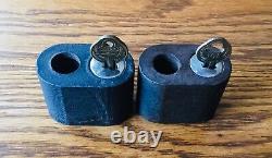 GM 1930s SPARE TIRE LOCK SET withBRIGGS KEYS vtg Cadillac Buick Chevrolet