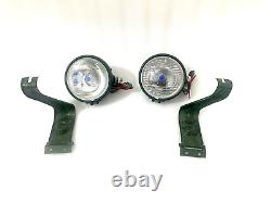 Headlight Light + Bracket Pair Left & Right Fits For Willys Jeeps MB Ford Gpw