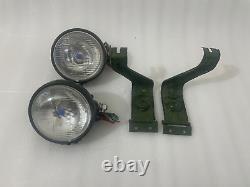 Headlight Light with Bracket Pair Left & Right Fit For Willys Jeep MB Ford GPW