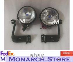 Headlight Light with Bracket Pair Left & Right Fits willys jeep MB ford GPW F
