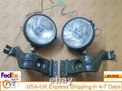 Headlight Light with Bracket Pair Left & Right fits willys jeep MB ford GPW