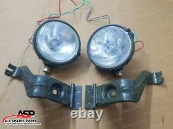 Headlight Light with Bracket Pair Left & Right fits willys jeep MB ford GPW F