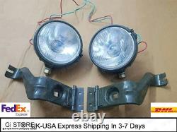 Headlight Light with Bracket Pair Left & Right fits willys jeep MB ford GPW F