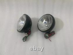 Headlight Light with Bracket Pair Left & Right fits willys jeep MB ford GPW F