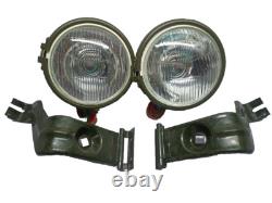 Headlight with Bracket Pair Left & Right Fit For Willys Jeep MB Ford GPW