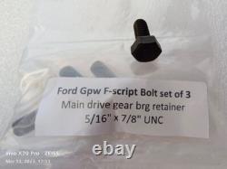 Jeep Ford Gpw WW2 F Script 16 Location Bolts (Set Of 107) high quality repro