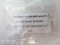 Jeep Ford Gpw WW2 F Script 16 Location Bolts (Set Of 107) high quality repro