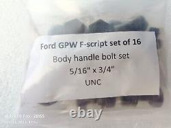 Jeep Ford Gpw WW2 F Script 16 Location Bolts (Set Of 107) high quality repro