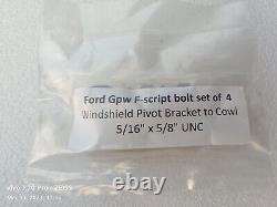 Jeep Ford Gpw WW2 F Script 16 Location Bolts (Set Of 107) high quality repro
