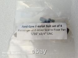 Jeep Ford Gpw WW2 F Script 16 Location Bolts (Set Of 107) high quality repro