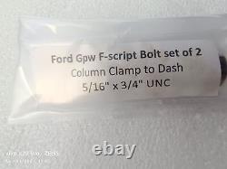 Jeep Ford Gpw WW2 F Script 9 Location Body Bolts (Set Of 59) high quality repro