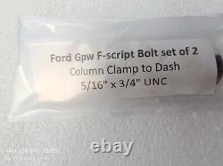 Jeep Ford Gpw WW2 F Script 9 Location Body Bolts (Set Of 59) high quality repro
