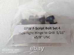 Jeep Ford Gpw WW2 F Script 9 Location Body Bolts (Set Of 59) high quality repro