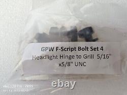 Jeep Ford Gpw WW2 F Script 9 Location Body Bolts (Set Of 59) high quality repro