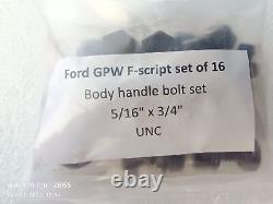 Jeep Ford Gpw WW2 F Script 9 Location Body Bolts (Set Of 59) high quality repro