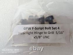 Jeep Ford Gpw WW2 F Script 9 Location Body Bolts (Set Of 59) high quality repro