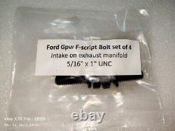 Jeep Ford Gpw WW2 G503 F Script 7 Location Bolts (Set Of 48) high quality repro