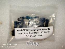 Jeep Ford Gpw WW2 G503 F Script 7 Location Bolts (Set Of 48) high quality repro