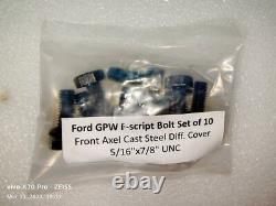 Jeep Ford Gpw WW2 G503 F Script 7 Location Bolts (Set Of 48) high quality repro