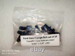 Jeep Ford Gpw WW2 G503 F Script 7 Location Bolts (Set Of 48) high quality repro