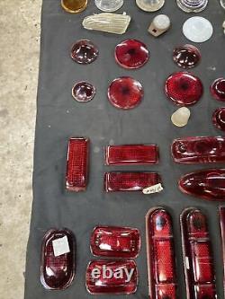 Lot 1920s 1930s 1940s Glass Light Lenses Plymouth Dodge Ford Pontiac Olds OG