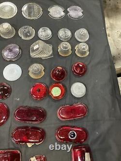 Lot 1920s 1930s 1940s Glass Light Lenses Plymouth Dodge Ford Pontiac Olds OG