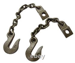 MB GPW Willys Ford WWII Jeep G529 Bantam MBT 1/4 Ton Trailer Safety Chain Pair