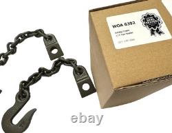 MB GPW Willys Ford WWII Jeep G529 Bantam MBT 1/4 Ton Trailer Safety Chain Pair
