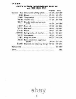Maintenance Manual for 1940-1945 Willys MB, Ford GPW, Military Jeep